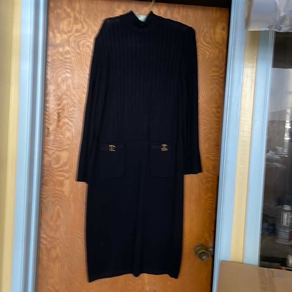St. John’s black knit dress. Designed by Marie Gray